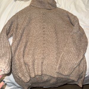Time and Tru Taupe Turtleneck Sweater